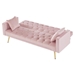 Jubilee 73" Convertible Futon Sofa Bed - Pink Velvet - Gold Metal Legs - CAB2473