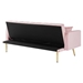 Jubilee 73" Convertible Futon Sofa Bed - Pink Velvet - Gold Metal Legs - CAB2473