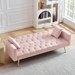 Jubilee 73" Convertible Futon Sofa Bed - Pink Velvet - Gold Metal Legs - CAB2473