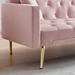 Jubilee 73" Convertible Futon Sofa Bed - Pink Velvet - Gold Metal Legs - CAB2473