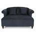 Voltara Loveseat Chaise Lounge - Charcoal Fabric - Birch Wood Legs