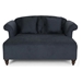 Voltara Loveseat Chaise Lounge - Charcoal Fabric - Birch Wood Legs - CAB2474