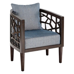 Terrabella Accent Chair - Blue Upholstery - Dark Morrocco Finish 