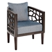 Terrabella Accent Chair - Blue Upholstery - Dark Morrocco Finish - CAB2475