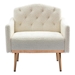 Nob Hill Accent Chair - White Teddy Fabric - Rose Golden Finish Feet - CAB2476