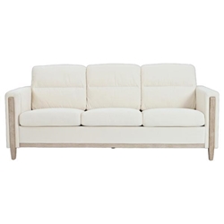 Hedgerow 79" Comfortable Solid Wood Three Seater Sofa - Soft Cushions - Beige Fabric 