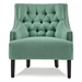 Orchard Accent Chair - Textured Teal Fabric - Black Finish Legs - CAB2484