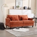 Montclair 68" Loveseat - Dark Orange Chenille - Brown Rubber Wood Legs - CAB2486