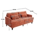 Montclair 68" Loveseat - Dark Orange Chenille - Brown Rubber Wood Legs - CAB2486