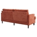 Montclair 68" Loveseat - Dark Orange Chenille - Brown Rubber Wood Legs - CAB2486