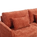 Montclair 68" Loveseat - Dark Orange Chenille - Brown Rubber Wood Legs - CAB2486