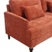 Montclair 68" Loveseat - Dark Orange Chenille - Brown Rubber Wood Legs - CAB2486