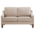 Willowbrook 51" Modern Loveseat - Taupe Velvet Fabric - Espresso Finish Wooden Legs