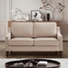 Willowbrook 51" Modern Loveseat - Taupe Velvet Fabric - Espresso Finish Wooden Legs - CAB2487