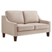 Willowbrook 51" Modern Loveseat - Taupe Velvet Fabric - Espresso Finish Wooden Legs - CAB2487