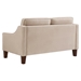 Willowbrook 51" Modern Loveseat - Taupe Velvet Fabric - Espresso Finish Wooden Legs - CAB2487