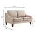 Willowbrook 51" Modern Loveseat - Taupe Velvet Fabric - Espresso Finish Wooden Legs - CAB2487