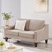 Willowbrook 51" Modern Loveseat - Taupe Velvet Fabric - Espresso Finish Wooden Legs - CAB2487