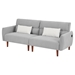 Novaterr 80" Convertible Futon Sofa Bed - Gray Corduroy Fabric - Wooden Legs - CAB2492