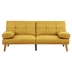 Wakefield 71" Adjustable Sofa Bed - Mustard Polyfiber - Solid Wood Legs