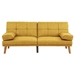 Wakefield 71" Adjustable Sofa Bed - Mustard Polyfiber - Solid Wood Legs - CAB2496