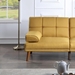 Wakefield 71" Adjustable Sofa Bed - Mustard Polyfiber - Solid Wood Legs - CAB2496