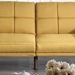 Wakefield 71" Adjustable Sofa Bed - Mustard Polyfiber - Solid Wood Legs - CAB2496