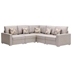 Nexarivo 95.5" Sectional Sofa with Pillows and Interchangeable Legs - Beige Linen Fabric