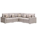 Nexarivo 95.5" Sectional Sofa with Pillows and Interchangeable Legs - Beige Linen Fabric - CAB2498