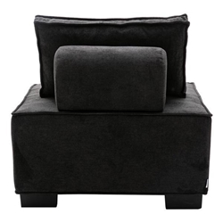 Morningtide Living Room Ottoman / Lazy Chair - Black Polyester 