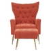 Jardinique Accent Chair with Ottoman - Brick Red - Iron Legs - CAB2505