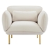 Zarin Oversized Living Room Accent Velveta Armchair - Beige