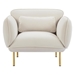 Zarin Oversized Living Room Accent Velveta Armchair - Beige - CAB2507