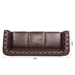 Eldridge 84" Dark Brown Polyurethane Rolled Arm Chesterfield Three Seater Sofa - Dark Brown Finish Frame - CAB2514