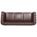 Eldridge 84" Dark Brown Polyurethane Rolled Arm Chesterfield Three Seater Sofa - Dark Brown Finish Frame - CAB2514