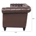 Eldridge 84" Dark Brown Polyurethane Rolled Arm Chesterfield Three Seater Sofa - Dark Brown Finish Frame - CAB2514