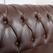 Eldridge 84" Dark Brown Polyurethane Rolled Arm Chesterfield Three Seater Sofa - Dark Brown Finish Frame - CAB2514