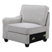 Kalindra 145 Light Gray Linen 6 Seater Sofa and Ottoman - Light Gray Linen Fabric - Plastic Legs - CAB2516