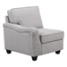 Kalindra 145 Light Gray Linen 6 Seater Sofa and Ottoman - Light Gray Linen Fabric - Plastic Legs - CAB2516