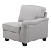 Kalindra 145 Light Gray Linen 6 Seater Sofa and Ottoman - Light Gray Linen Fabric - Plastic Legs - CAB2516