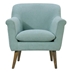 Xanaduine 31.5" Aquamarine Teal Woven Fabric Oversized Armchair - Walnut Finish Legs