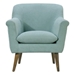 Xanaduine 31.5" Aquamarine Teal Woven Fabric Oversized Armchair - Walnut Finish Legs - CAB2522