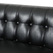 Vallenso 75" Faux Leather Sofa - 3 Seater with Tufted Back - Black Polyurethane - Birch Wood Legs - CAB2531