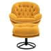 Terraverd Accent Chair with Ottoman - Yellow Velvet - Black Metal Legs - CAB2536