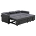 Quorra 79.75" Dark Gray Linen Convertible Sleeper Sofa with Side Pocket - Dark Gray Linen Fabric - CAB2541