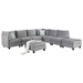 Flare 120" Gray Velvet 8-Piece Modular Sectional Sofa - CAB2544