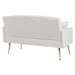 Lyrista 55" 2 Seater Loveseat - Cream White Teddy Fabric - Gold Metal Legs - CAB2554