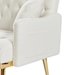 Lyrista 55" 2 Seater Loveseat - Cream White Teddy Fabric - Gold Metal Legs - CAB2554