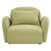 Fairview Lazy Sofa Chair - Light Green Teddy Fabric - Black Plastic Legs