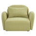 Fairview Lazy Sofa Chair - Light Green Teddy Fabric - Black Plastic Legs - CAB2556